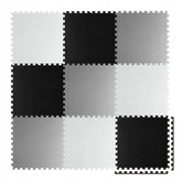 Covoras puzzle din spuma pentru copii, Ricokids, 180x180cm, 9 piese, Gri, Negru