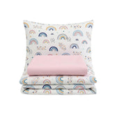 Set lenjerie bumbac, 3 piese - Curcubee, cearșaf roz