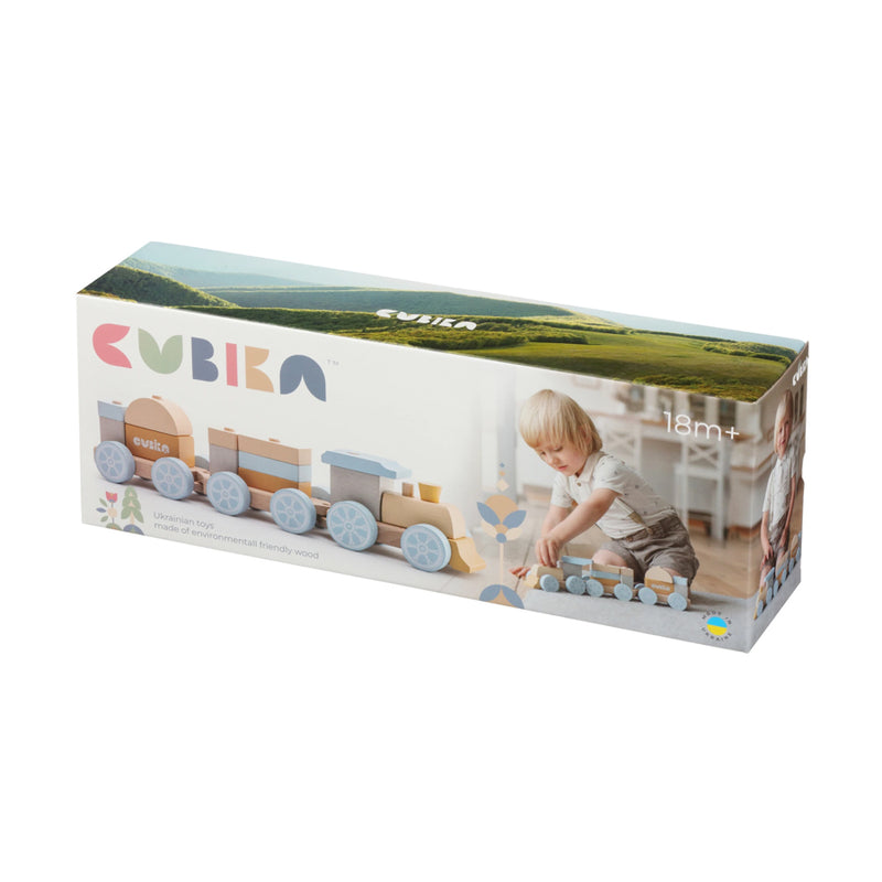 Trenuleț express - jucărie din lemn Cubika