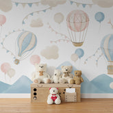 Munte și baloane - Fototapet