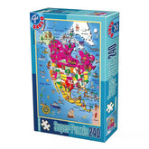 Puzzle Harta Americii de Nord – Puzzle 240 Piese