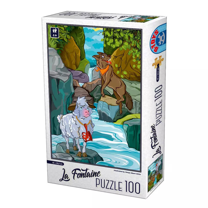 Puzzle La Fontaine – Lupul și mielul – Puzzle copii 100 piese