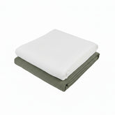 Set 2 paturici muselina 80x80cm - Alb si verde