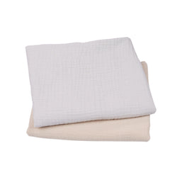 Set 2 paturici muselina 80x80cm - Gri si bej