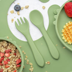 Set Diversificare, AppeKids, 100% Silicon, Kitty - Raw Green