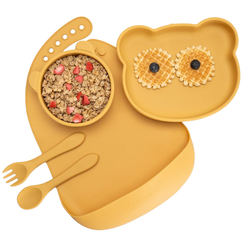 Set Diversificare, AppeKids, 100% Silicon, Panda - Honey