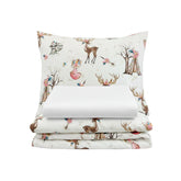 Set lenjerie bumbac, 3 piese - Pink Forest, cearsaf alb