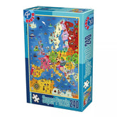 Puzzle Harta Europei – Puzzle copii, 240 Piese