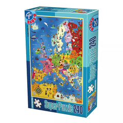 Puzzle Harta Europei – Puzzle copii, 240 Piese