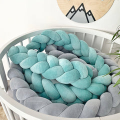 Protectie impletita din bumbac catifelat, Sparrow, Velvet Azure, 200cm