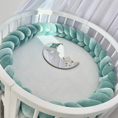 Protectie impletita din bumbac catifelat, Sparrow, Velvet Azure, 200cm