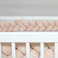 Protectie impletita din bumbac catifelat, Sparrow, Velvet Beige, 200cm