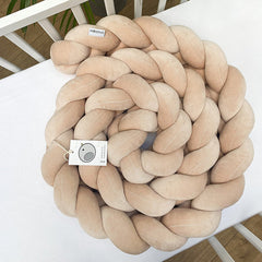 Protectie impletita din bumbac catifelat, Sparrow, Velvet Beige, 200cm