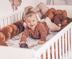 Protectie impletita din bumbac catifelat, Sparrow, Velvet Cinnamon, 200cm