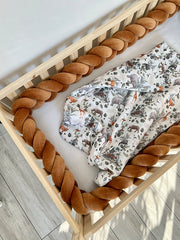 Protectie impletita din bumbac catifelat, Sparrow, Velvet Cinnamon, 200cm