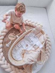 Protectie impletita din bumbac catifelat, Sparrow, Velvet Almond, 200cm