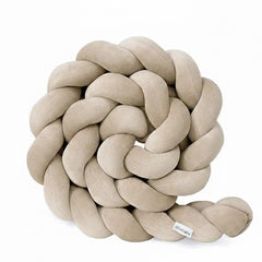 Protectie impletita din bumbac catifelat, Sparrow, Velvet Cappuccino, 200cm