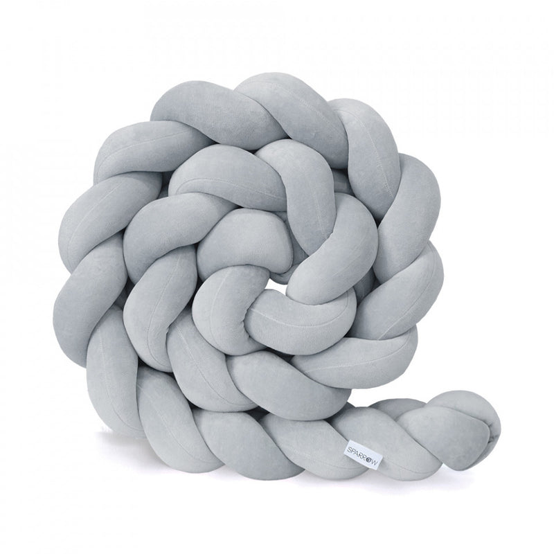 Protectie impletita din bumbac catifelat, Sparrow, Velvet Classic Grey, 200cm