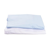 Cearsaf Bumbac 100% - Set 2 buc: Alb & Albastru