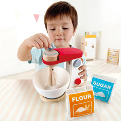 Mixer de bucatarie, din lemn, cu accesorii. Hape