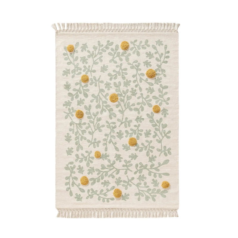 Covor din bumbac 100% - Hana Cream/Green
