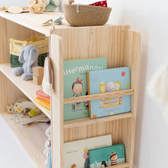 Etajera Montessori Tadalah cu biblioteca laterală pentru cărți