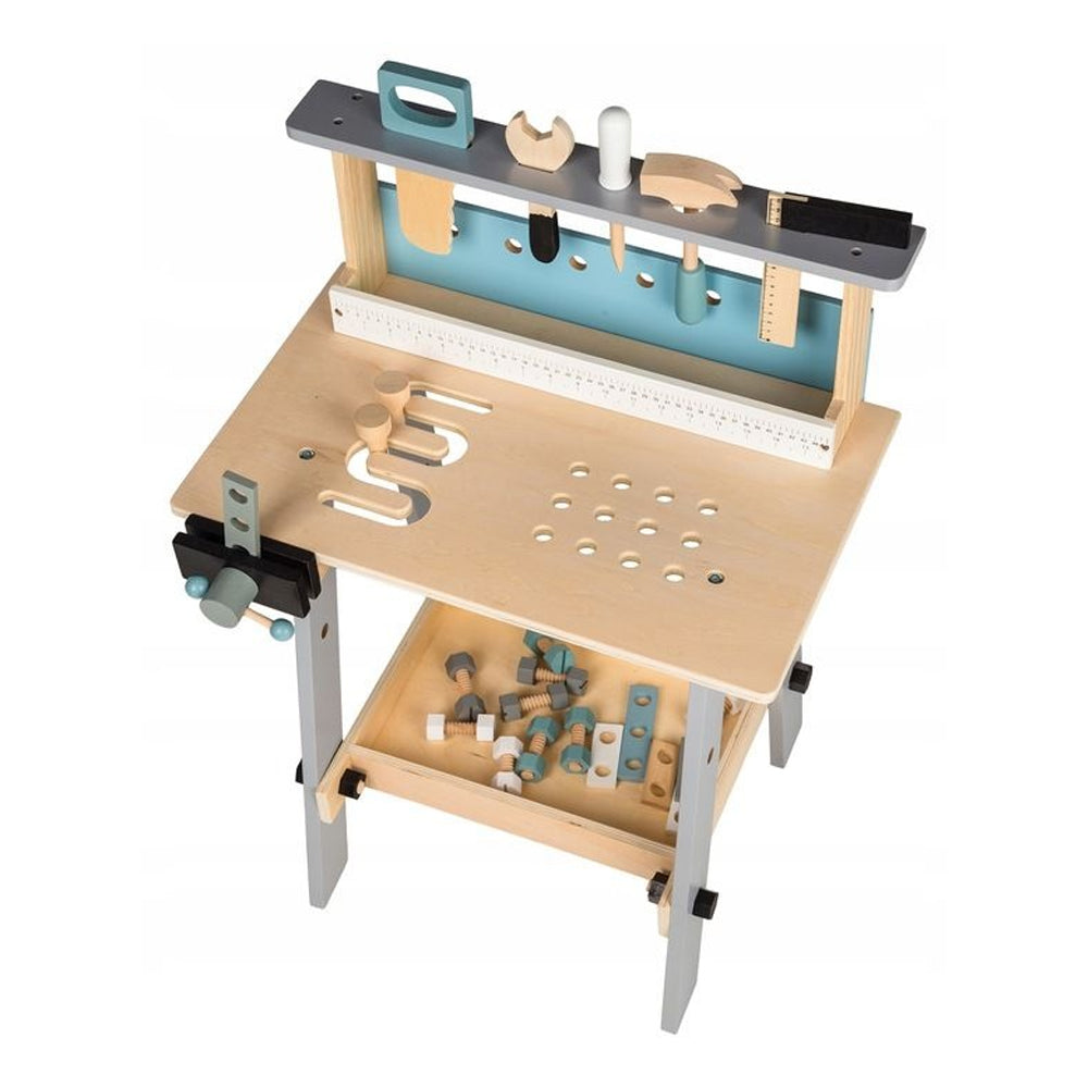 Atelier de lucru din lemn, 32 accesorii, Ecotoys