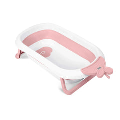 Cadita de baie pliabila cu termometru LCD, suport antiderapant, Ricokids, Roz