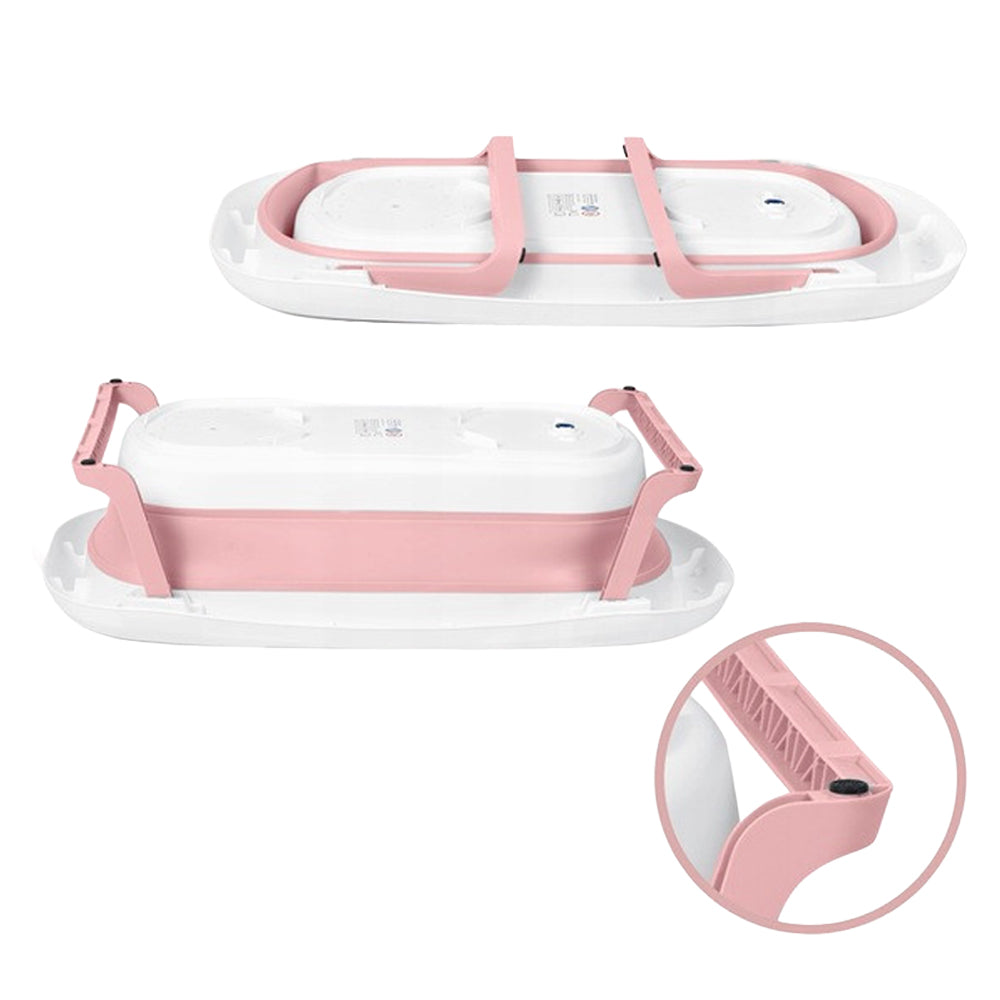 Cadita de baie pliabila cu termometru LCD, suport antiderapant, Ricokids, Roz