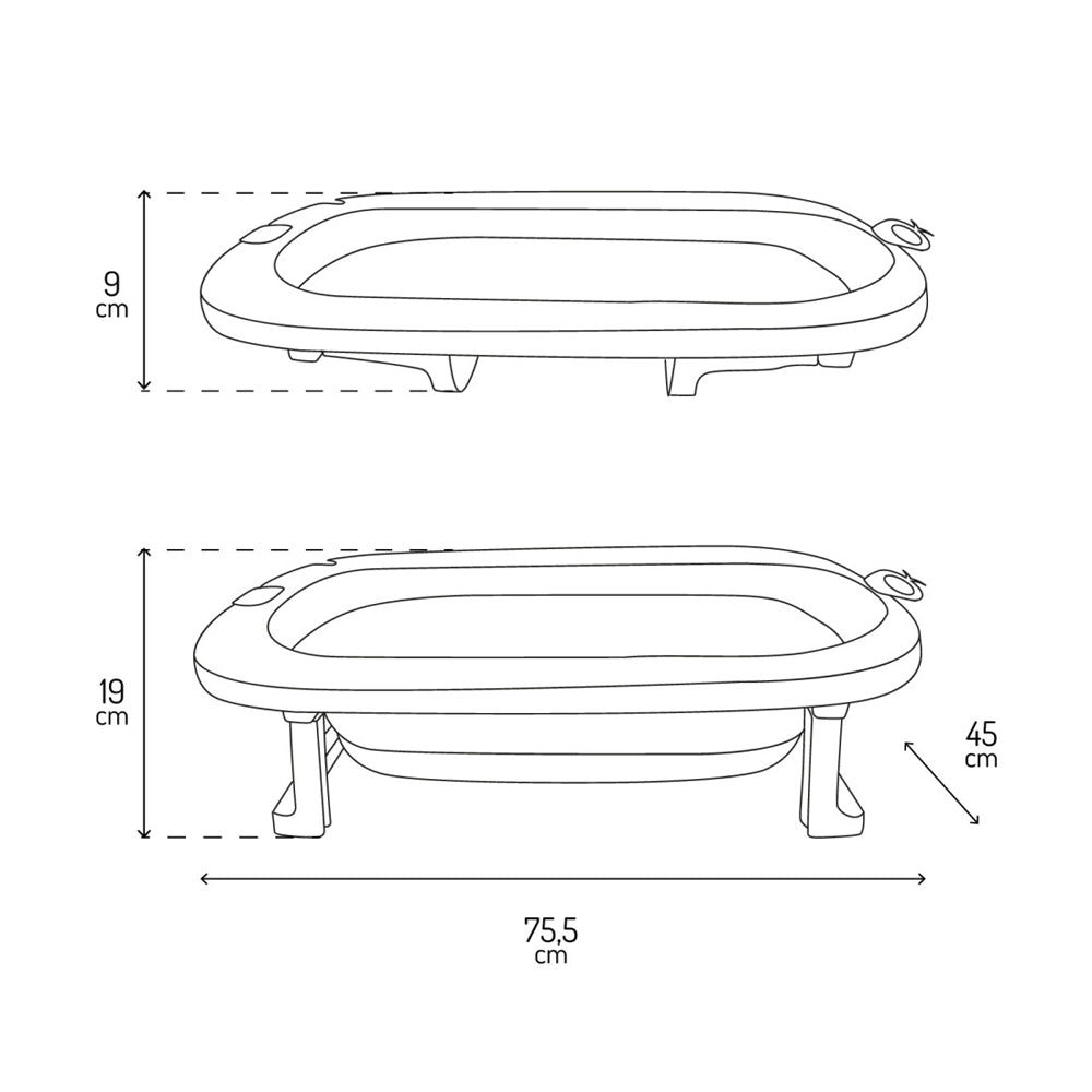 Cadita pliabila cu dop de scurgere, 0 Luni+, Momi Nata