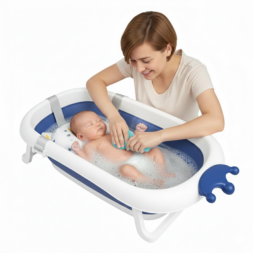 Cadita pliabila cu senzor de temperatura, perna reductoare, Ricokids