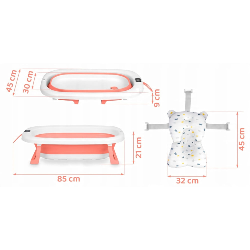 Cadita pliabila cu termometru digital, perna reductoare, Ricokids