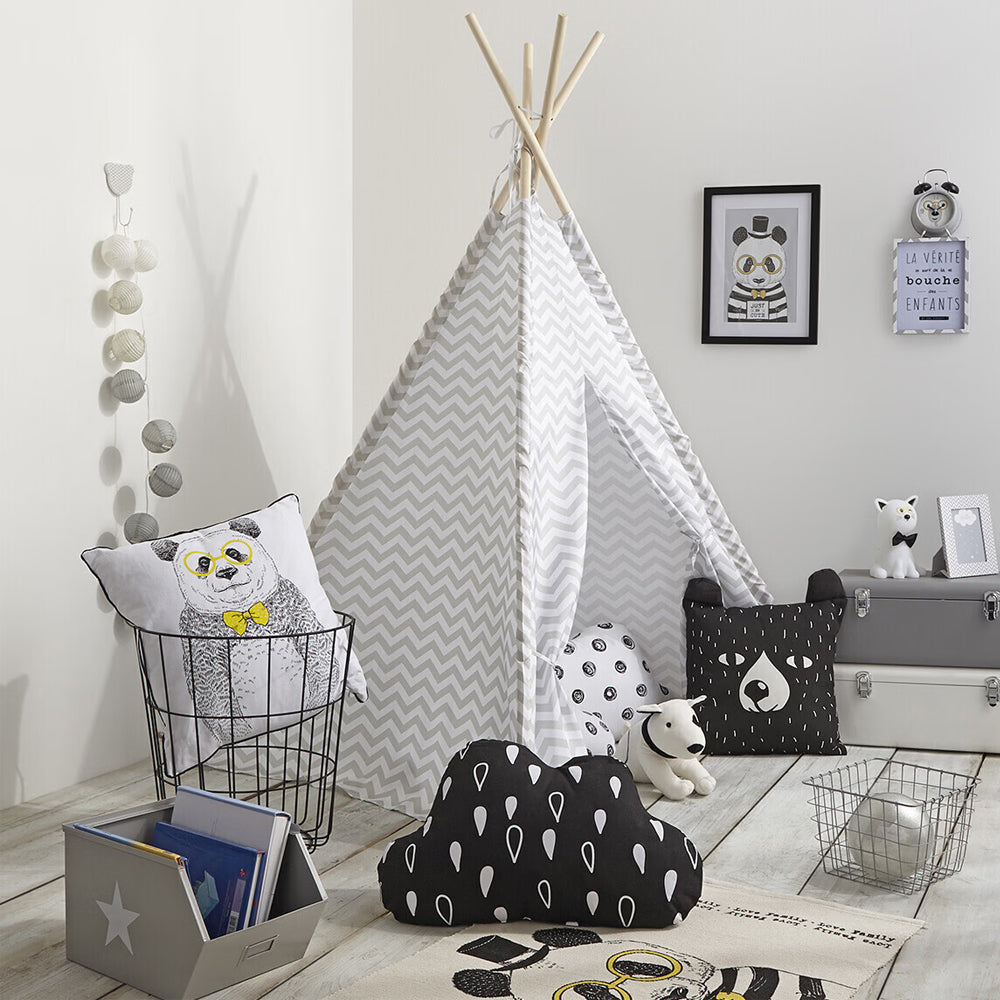 Cort teepee Wapi - Alb & Gri