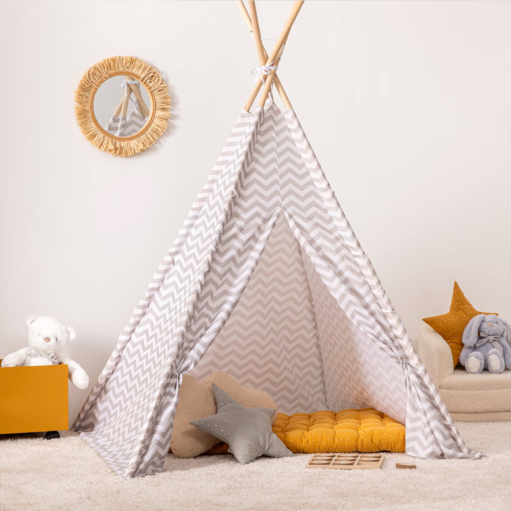 Cort teepee Wapi - Alb & Gri