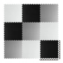 Covoras puzzle din spuma pentru copii, Ricokids, 180x180cm, 9 piese, Gri, Negru