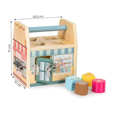Cub Educativ din lemn, Sortare De Blocuri, Incuietori, EcoToys