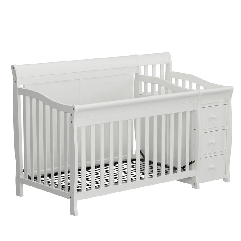 Pat Craft Multifunctional 3 in 1, pentru bebelusi. Co-sleeping, cu Sertare si Masa de Schimbat.