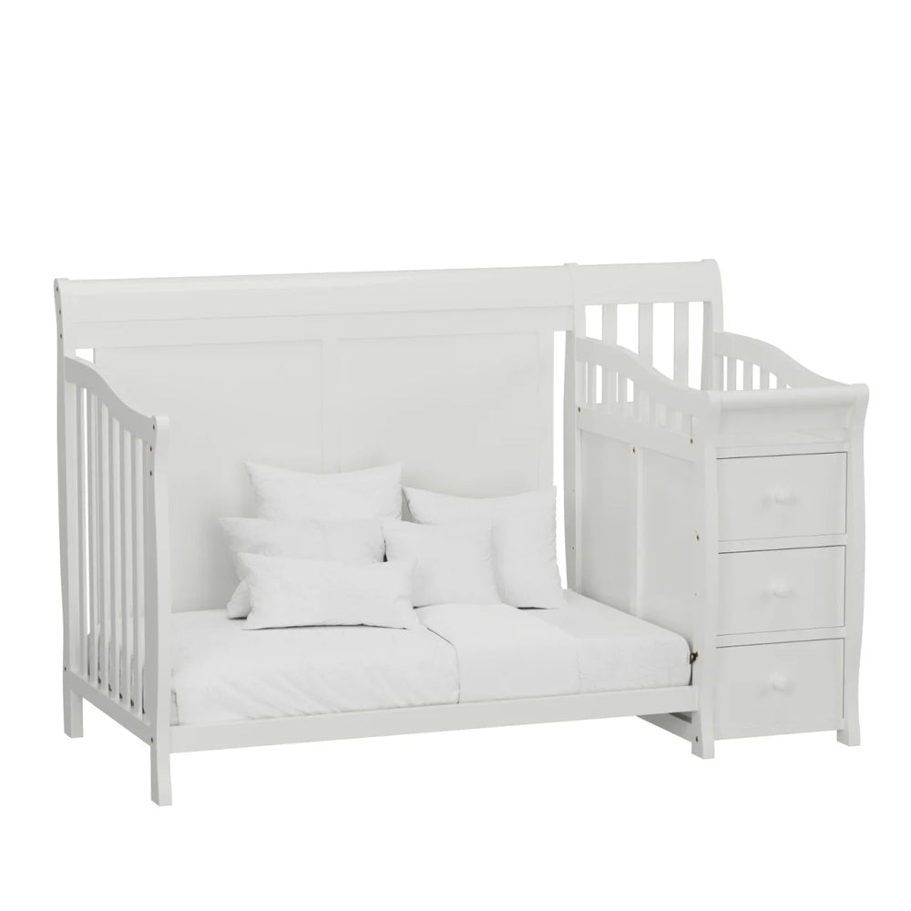 Pat Craft Multifunctional 3 in 1, pentru bebelusi. Co-sleeping, cu Sertare si Masa de Schimbat.