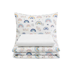 Set lenjerie bumbac, 3 piese - Curcubee, cearșaf alb