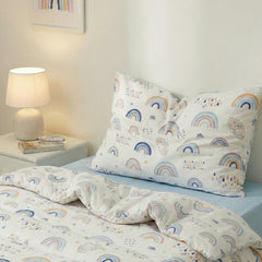 Set lenjerie bumbac, 3 piese - Curcubee, cearșaf albastru