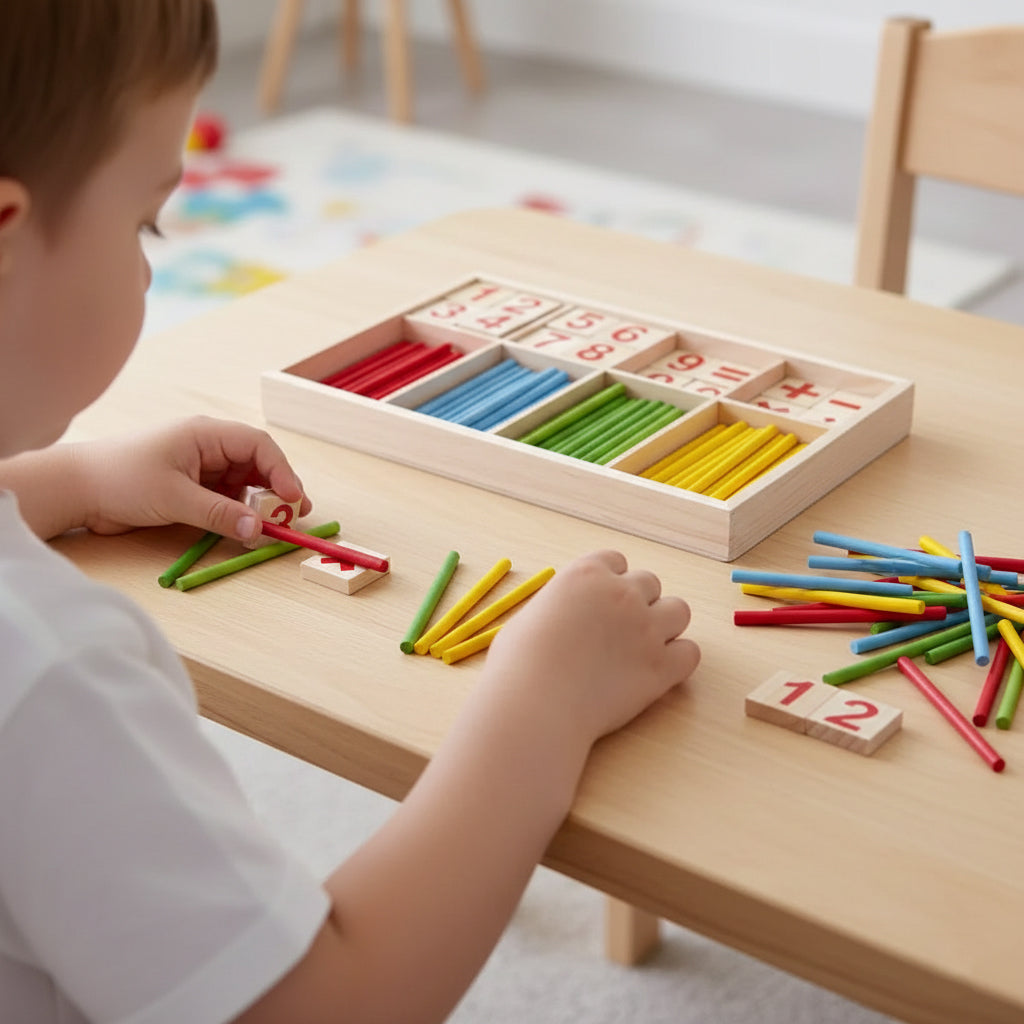 Jocul numerelor cu piese din lemn – Joc didactic