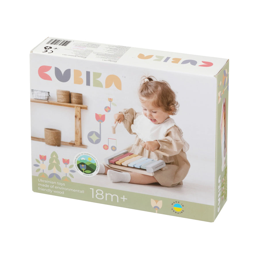 Xilofon pastelat - jucărie din lemn Cubika