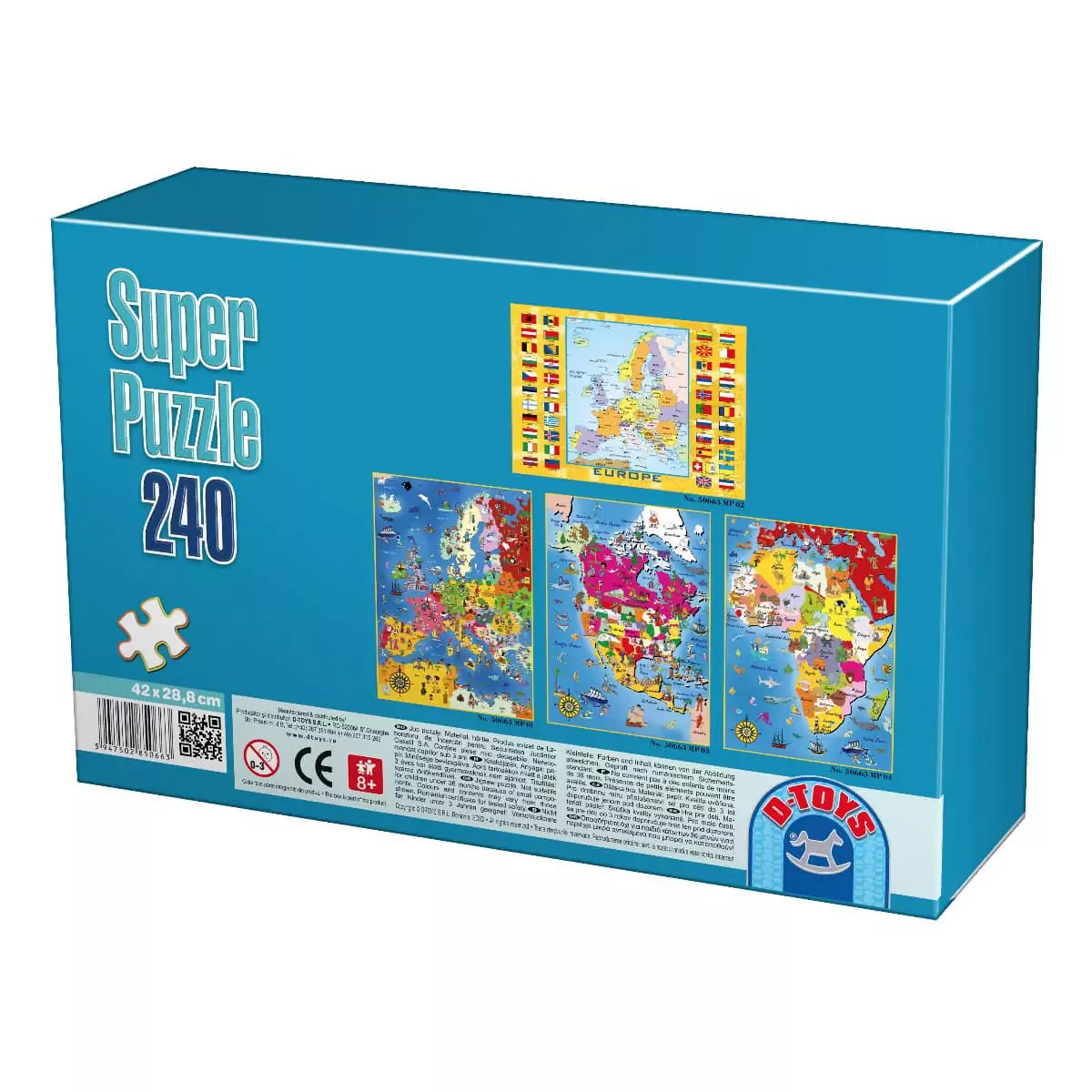 Super Puzzle Harta Europei – Puzzle copii, 240 Piese