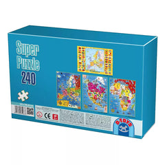 Super Puzzle Harta Europei – Puzzle copii, 240 Piese