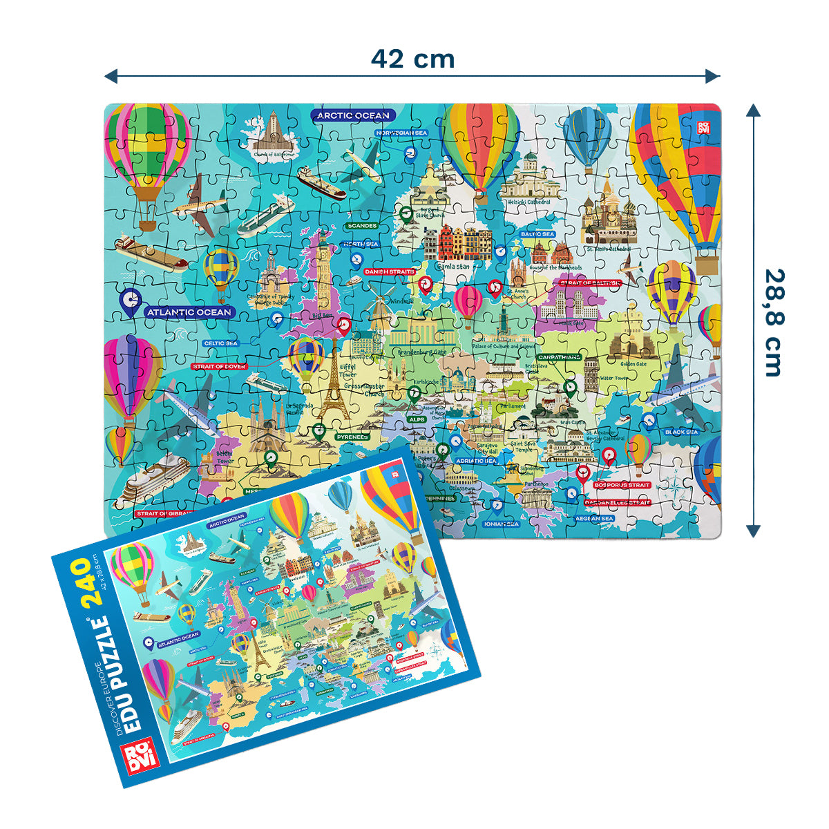 Puzzle Descoperă Europa, 240 piese