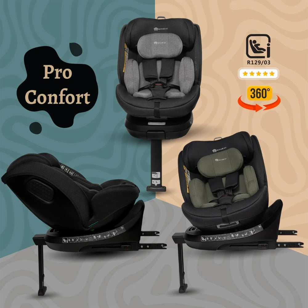 Scaun auto Rear Facing 360°, I-SIZE, 40-150 cm, Pro Confort, AppeKids