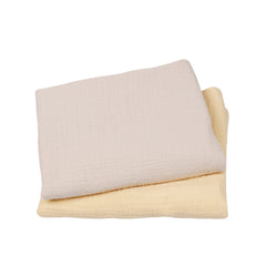 Set 2 paturici muselina 80x80cm - Bej si galben