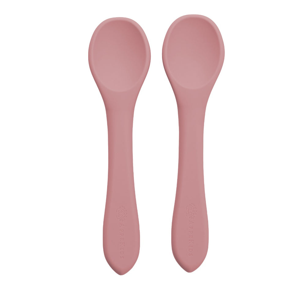Set lingurite din silicon, AppeKids, Old Rose