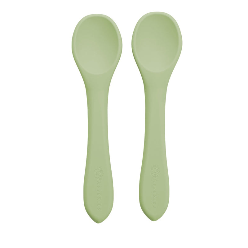 Set lingurite din silicon, AppeKids, Raw Green