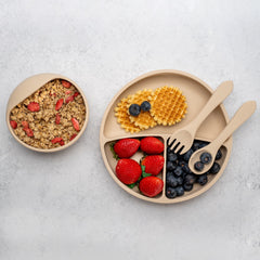 Set Diversificare, AppeKids, 100% Silicon, Classic - Bubble Beige